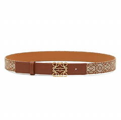       Anagram Jacquard Belt Khaki Green Tan Gold