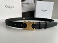 Celine Triomphe leather belt Women Medium Brown Belt 