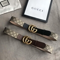 GG Belt Double G Buckle Beige Black GG