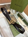Gucci GG Marmont thin belt Double G Leather belt 