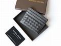 BOTTEGA VENETA Black Intrecciato Credit Card Holder Card wallet 