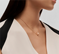 Louis Vuitton Empreinte Pendant Pink Gold LV Monogram Flower cut motif Necklace