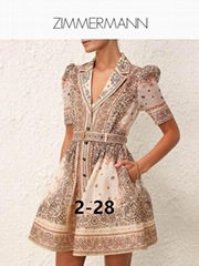 Zimmermann MATCHMAKER MINI SHIRT DRESS BEIGE WITH PAISLEY MOTIF