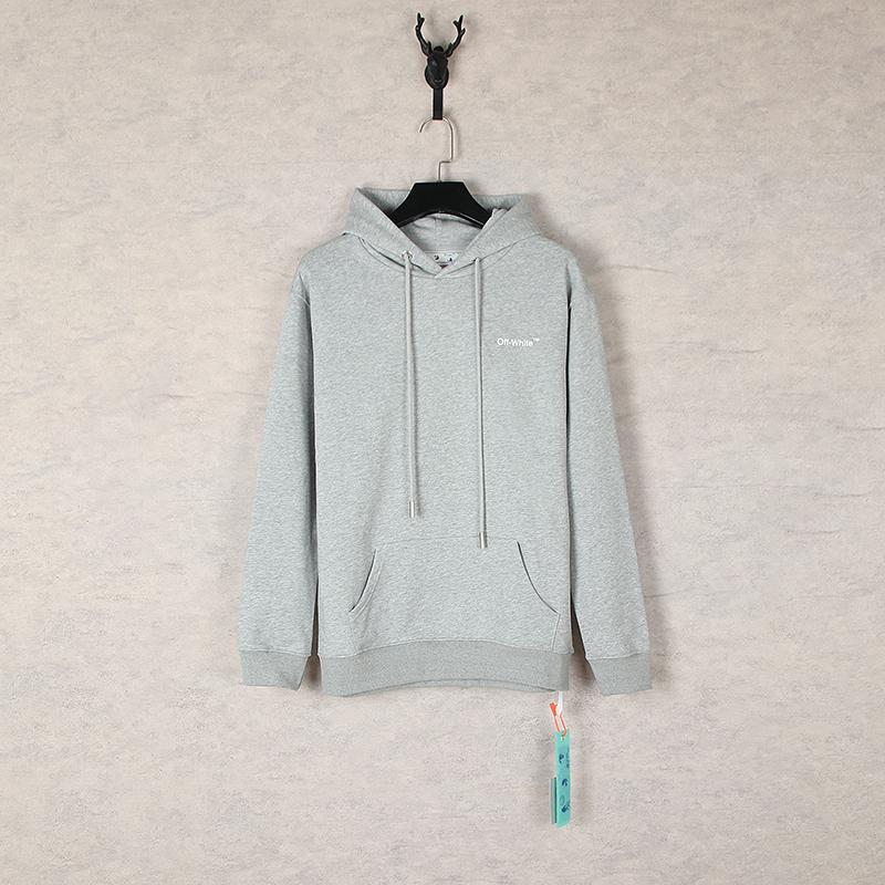 OFF-WHITE Wave Diagonal Hoodie Black/White Cheap Men Cotton Sweatshirt 5