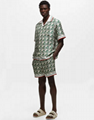 Casablanca Men's Green Heart Monogram silk Shirt & boxer shorts