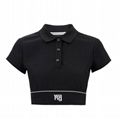 Alexander Wang Women's Black Cheerleader Crop Top Polo & Pleated Mini Skirt