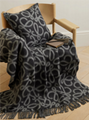 Loewe Fringed leather-trimmed alpaca-blend jacquard blanket Beige