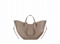 Polene Cyme Edition Textured Camel Fashion Waves Folds Tote Shoulder Bag
