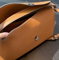 Toteme T-Lock top handle tan grain bag 
