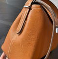 Toteme T-Lock top handle tan grain bag  17