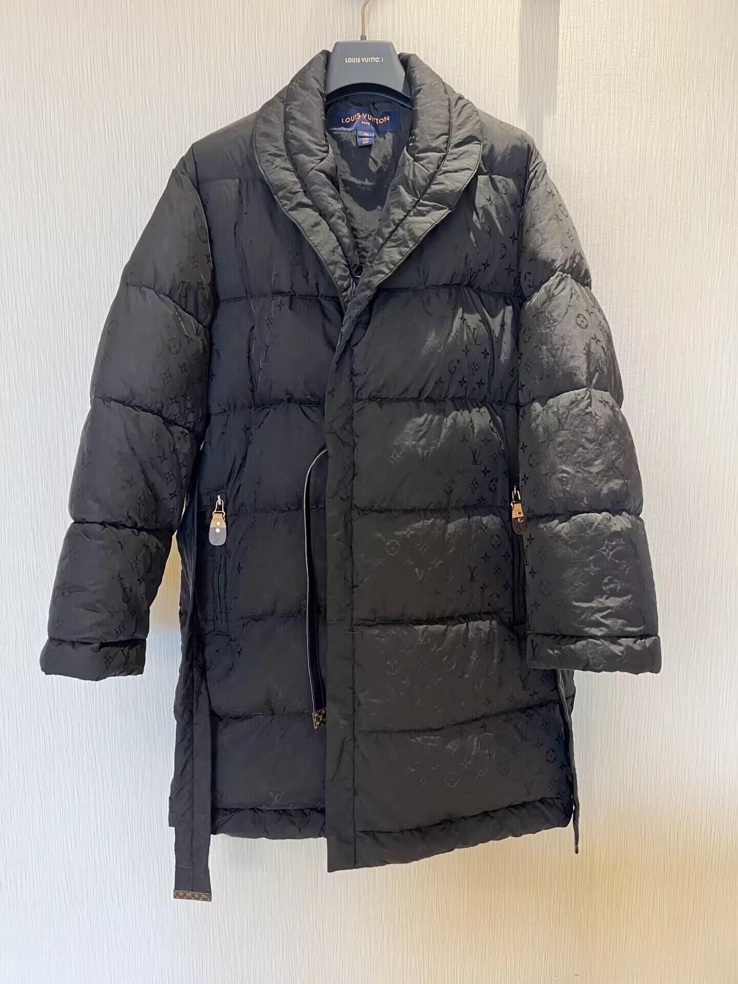               Monogram Jacquard Puffer Wrap Coat     inter Coat 2