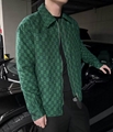 GG wool flannel padded overshirt Men zip up Jacket