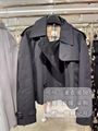 Burberry Cropped Gabardine Trench Jacket Women Short Trench coat Black 