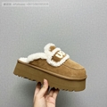 Ugg Violet Shearling Platform Slipper Women Fur Flats