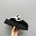 Ugg Violet Shearling Platform Slipper Women Fur Flats