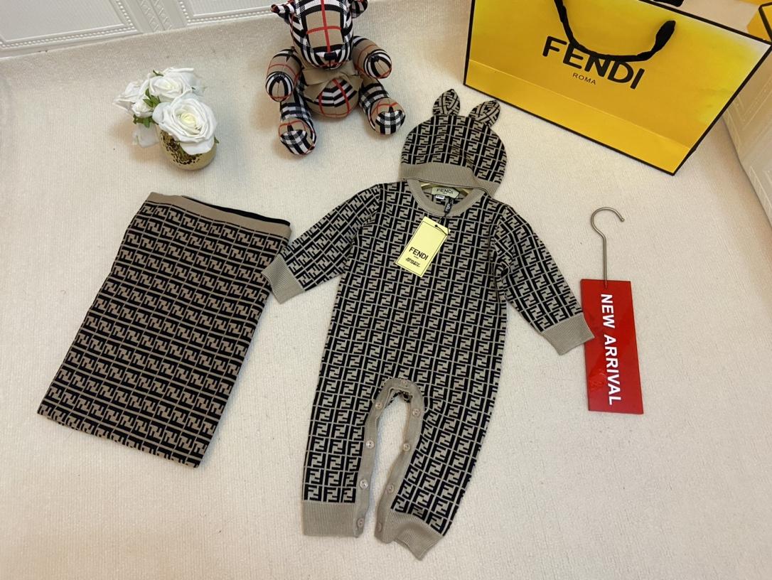 Buy Fendi Cotton baby swaddle carrier blankets Newborn infant Bodysuit jumpsuit