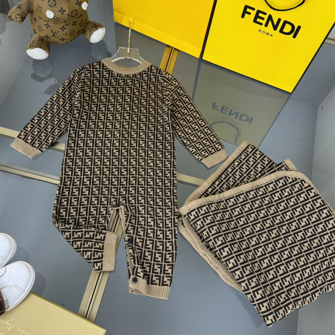 Buy Fendi Cotton baby swaddle carrier blankets Newborn infant Bodysuit jumpsuit