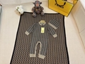 Fendi White Cotton baby swaddle carrier blanket Newborn infant Bodysuit jumpsuit