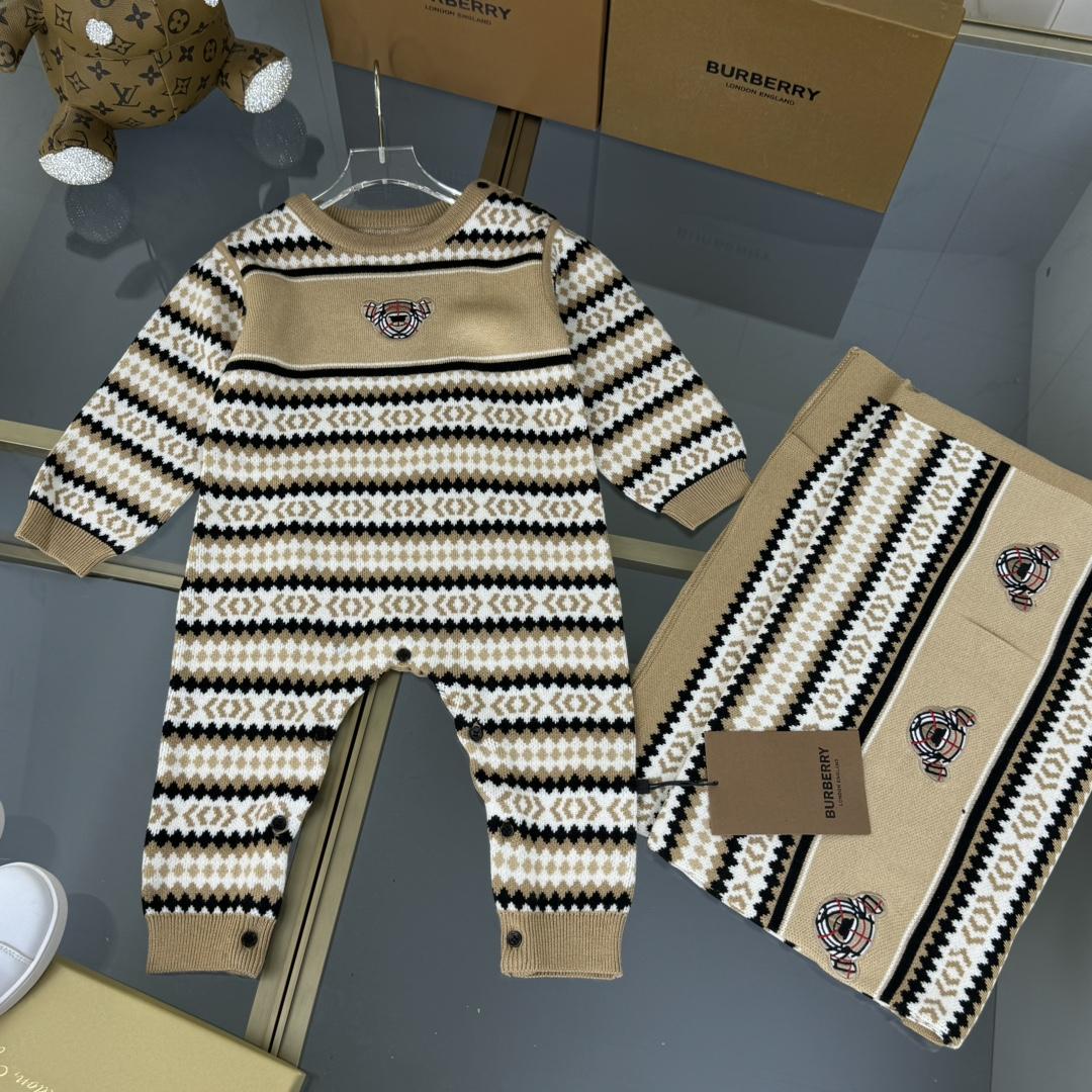 Burberry Cotton baby swaddle carrier blanket Newborn infant Bodysuit jumpsuit