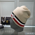 Moncler Tricolour Stripe Beanie scarf hats Ribbed knit wool Women s Mens Kids 
