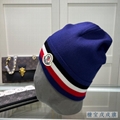Moncler Tricolour Stripe Beanie scarf hats Ribbed knit wool Women s Mens Kids 