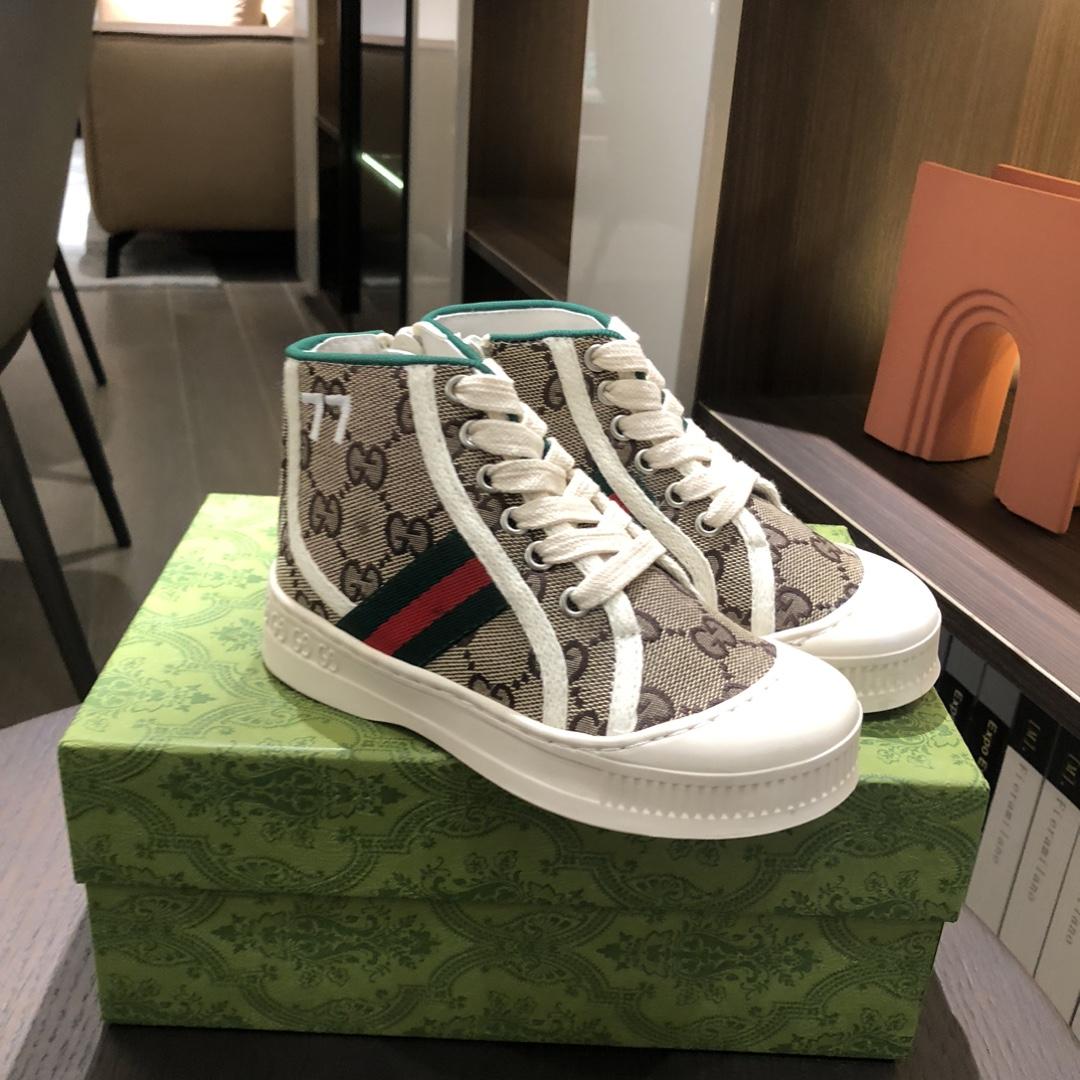 Kids Gucci Ace sneakers Web bands GG Supreme Toddler shoes infant baby children