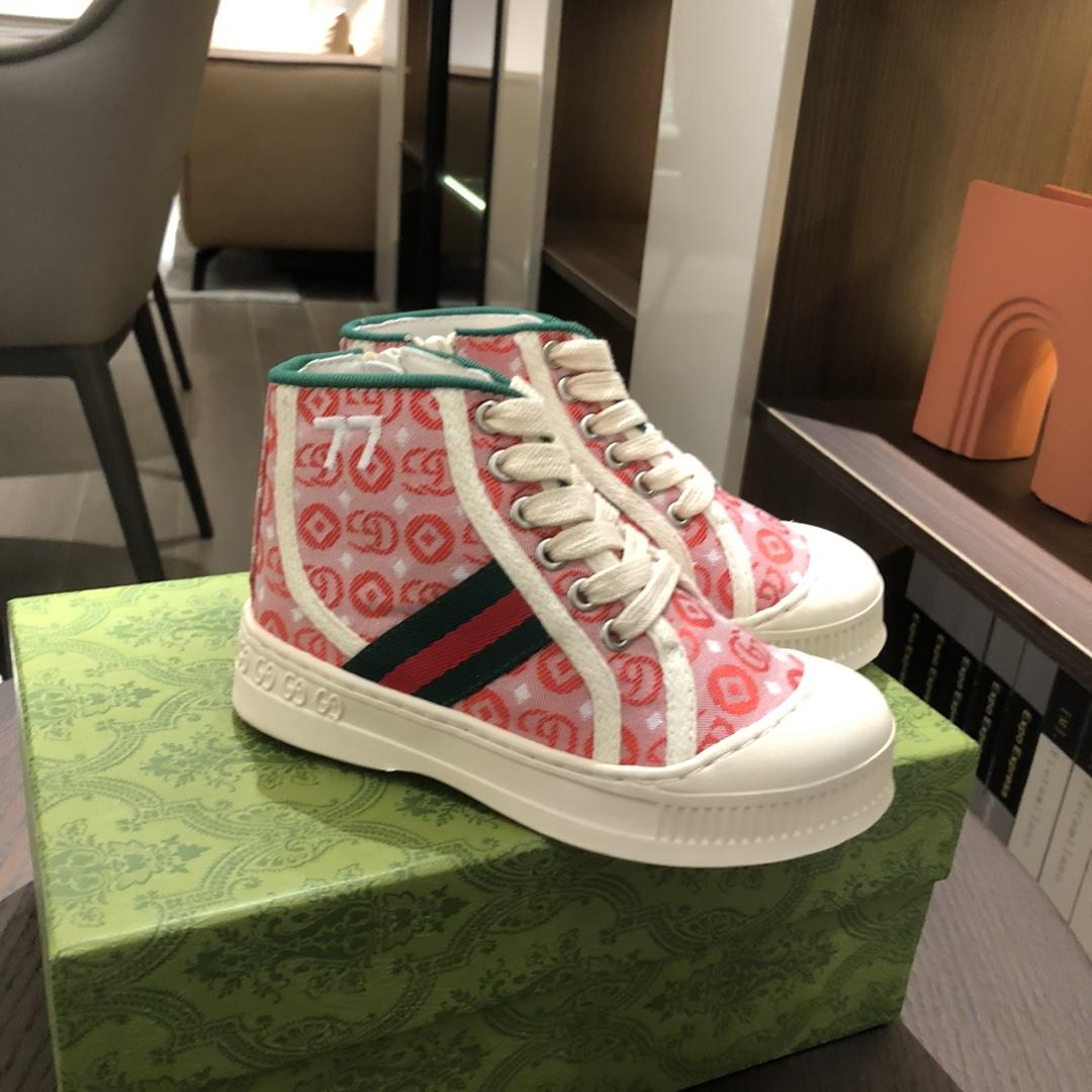 Gucci Kids pink Tennis 1977 Sneakers Toddler sport shoes infant baby children 
