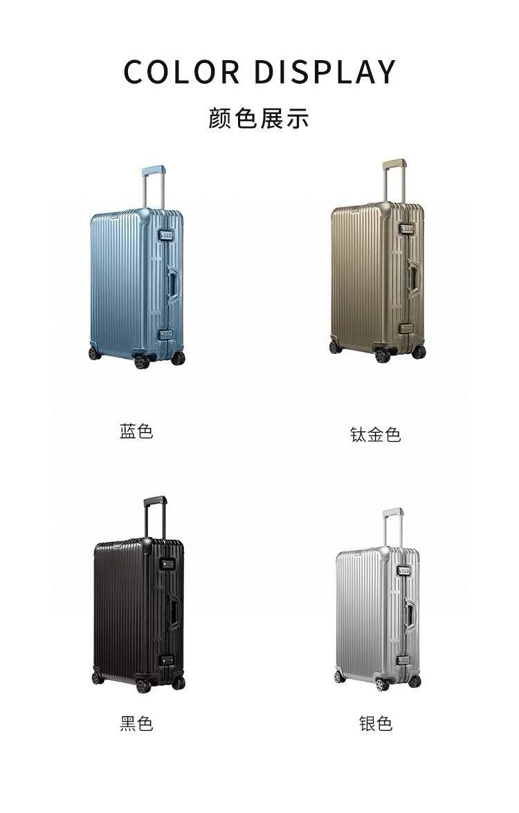 Spinner Luggage Carry-On RIMOWA Topas Aluminium Four-wheel Cabin Suitcase Metall Travel Set