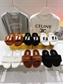 Fendi Faux Fur FF Shearling Logo Zucca Fur Slip On Slides Sandals slipper shoes 