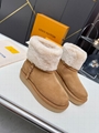 louis vuitton snug shearling Monogram suede Aspen Chelsea chunky Ankle Boot LV