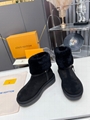 louis vuitton snug shearling Monogram suede Aspen Chelsea chunky Ankle Boot LV