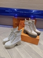 louis vuitton Aspen Platform Clog Monogram snug shearling chunky winter shoes 