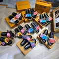 Louis Vuitton LV Sunset Flat Comfort Mule shearling Monogram slide sandals slipper women mens shoes