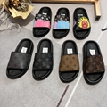 Louis Vuitton LV Sunset Flat Comfort Mule shearling Monogram slide sandals slipper women mens shoes