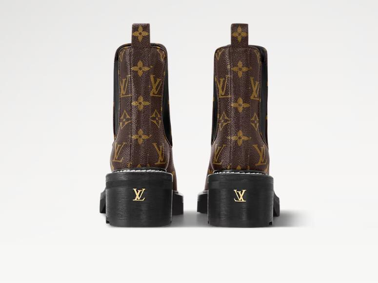 Louis Vuitton LV Beaubourg Ankle Boot Monogram chunky Chelsea boots women shoes 