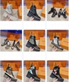 Louis Vuitton Silhouette Ankle Boot black stretch textile Monogram high heels 