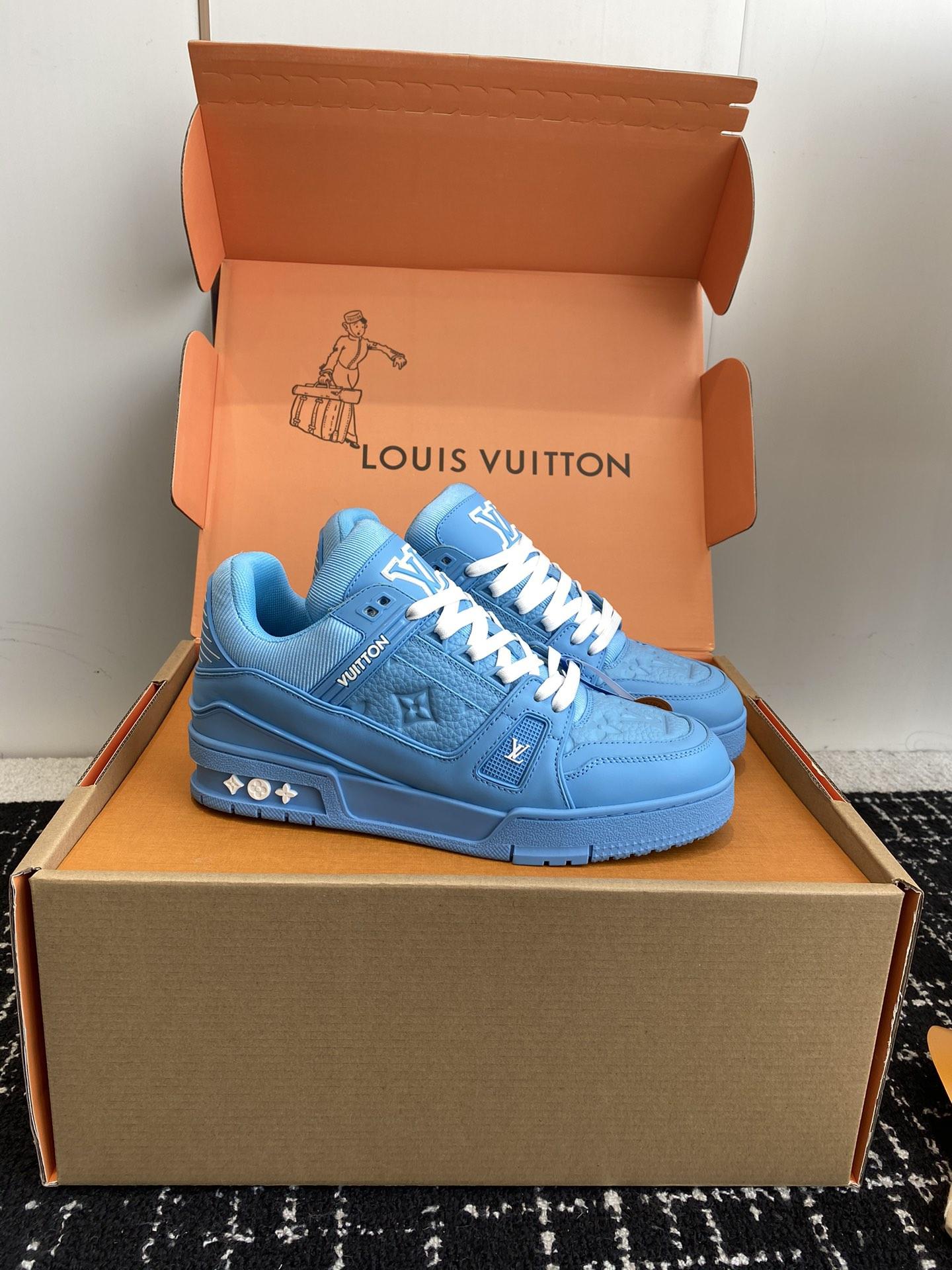Pink Virgil Abloh Louis vuitton LV Trainer Monogram basketball Skate Sneakers