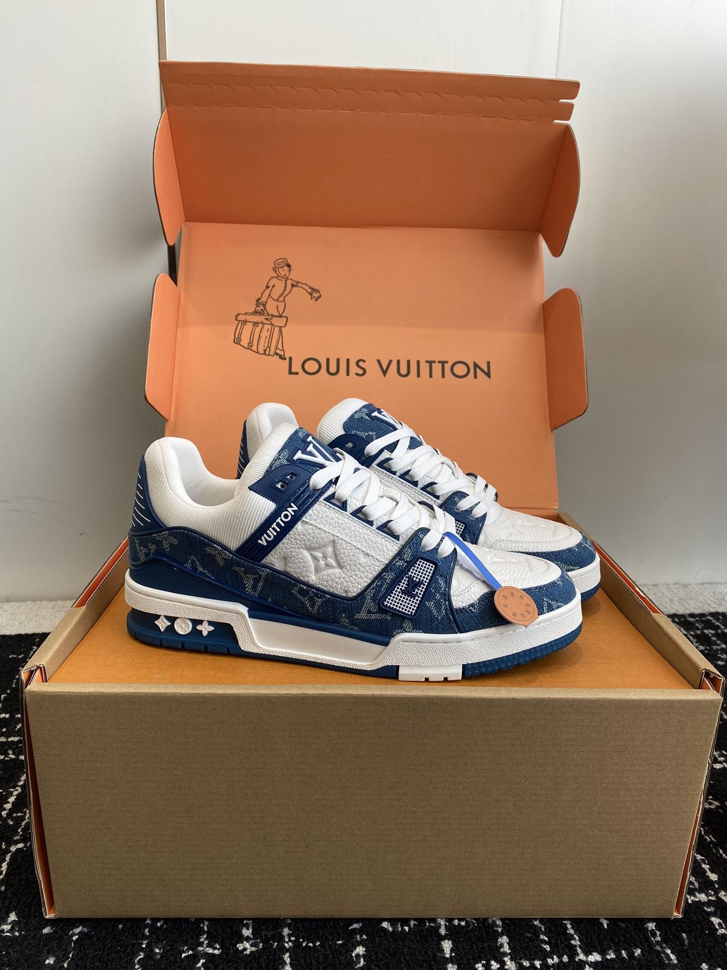 Louis vuitton Virgil Abloh LV Trainer Sneakers Monogram basketball Skate Shoes