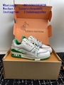Green Louis vuitton Virgil Abloh LV Trainer Sneakers Monogram basketball Shoes