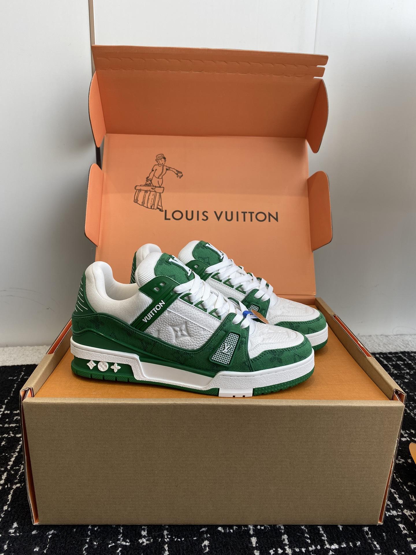 Cheapest Mens Louis vuitton LV Trainer Sneakers Virgil Abloh Monogram Sneakers 