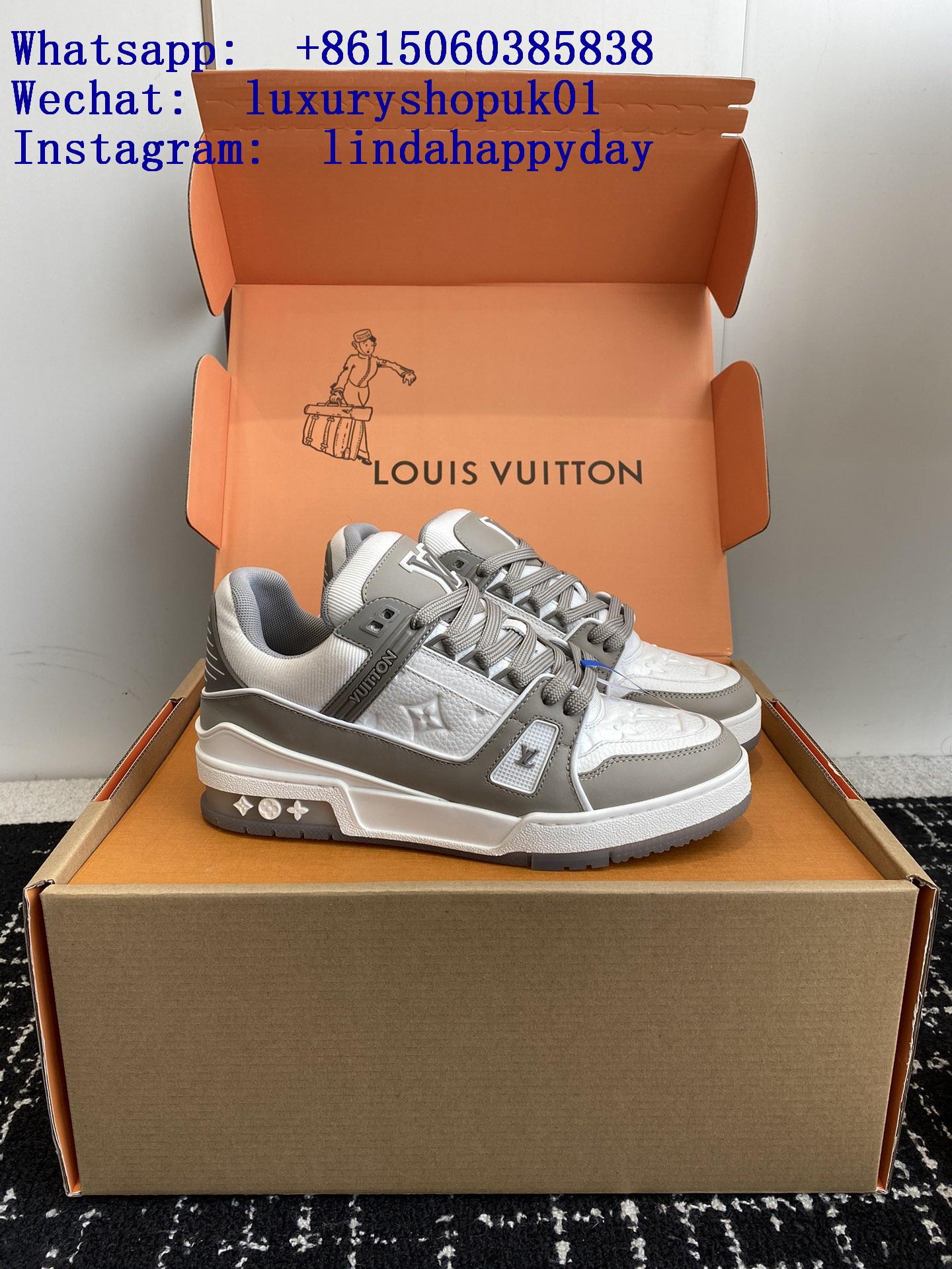 Brown Women Men LV Trainer Sneakers Louis vuitton Virgil Abloh Monogram Sneaker