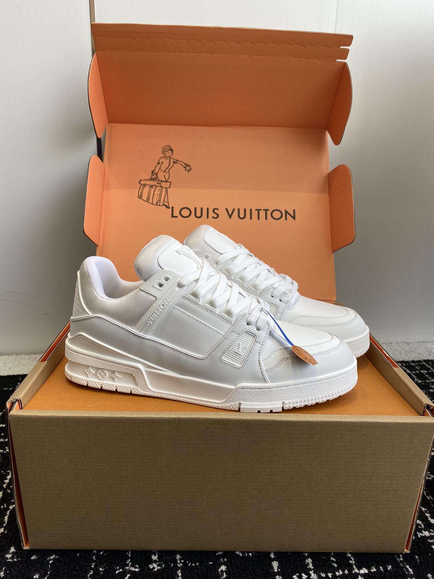 all white LV Louis Vuitton Trainers Virgil Abloh Designer Women's Luxury Sneakers shoes LV