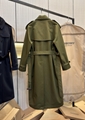          Hybrid Trench Coat Green Women Trench Coat Long Double Breasted  6