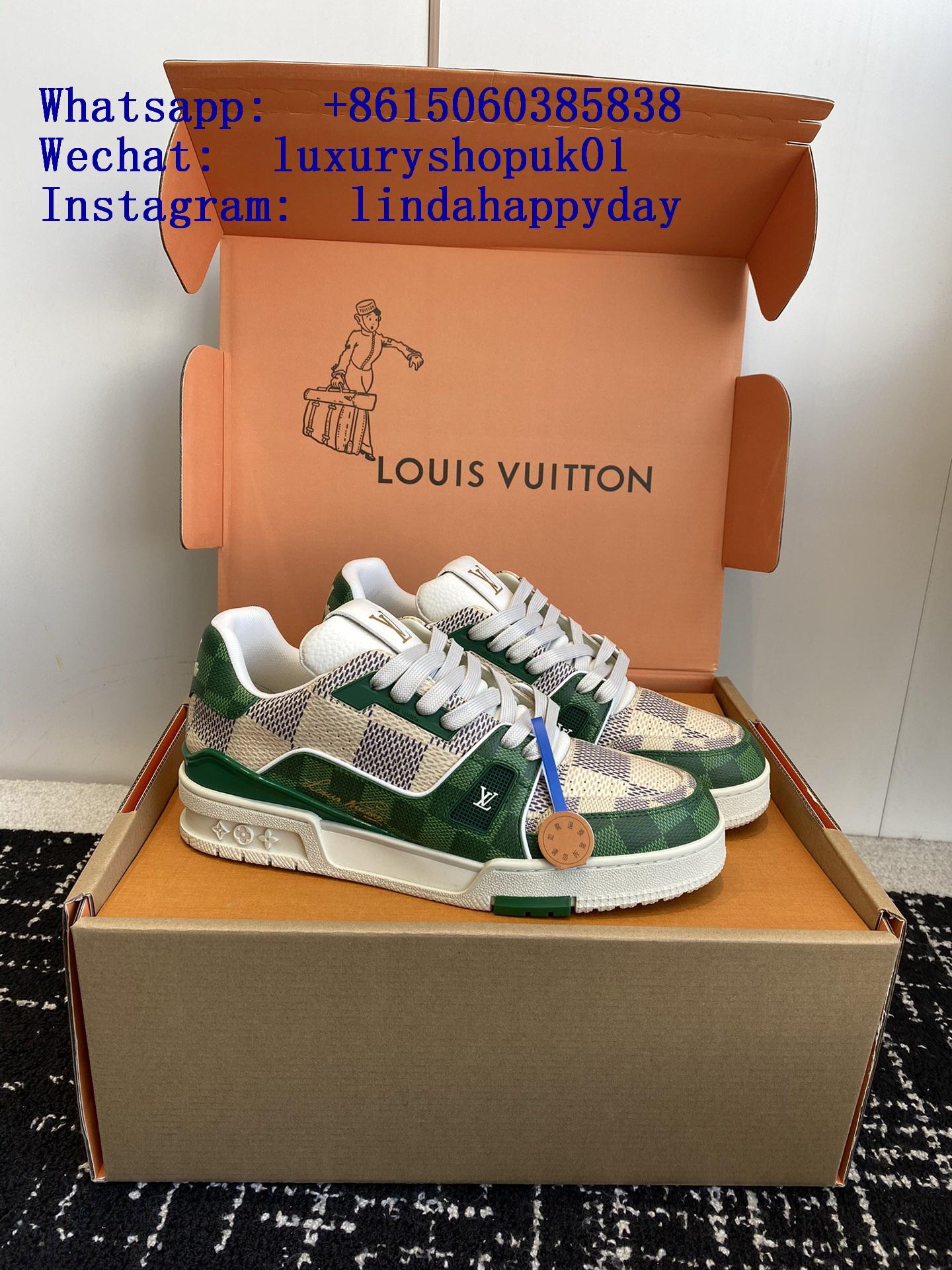 LV Trainer Men's Luxury Fashion Sneakers Louis Vuitton Damier Ebene shoes sale 