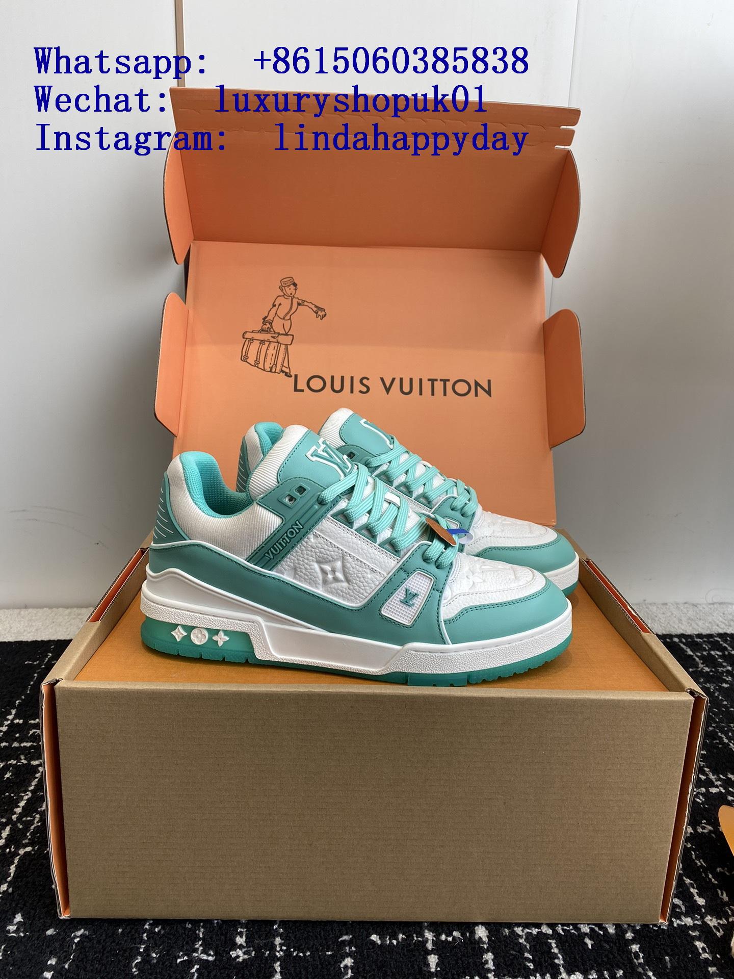 LV Trainer Men's Luxury Fashion Sneakers Louis Vuitton Damier Ebene shoes sale 