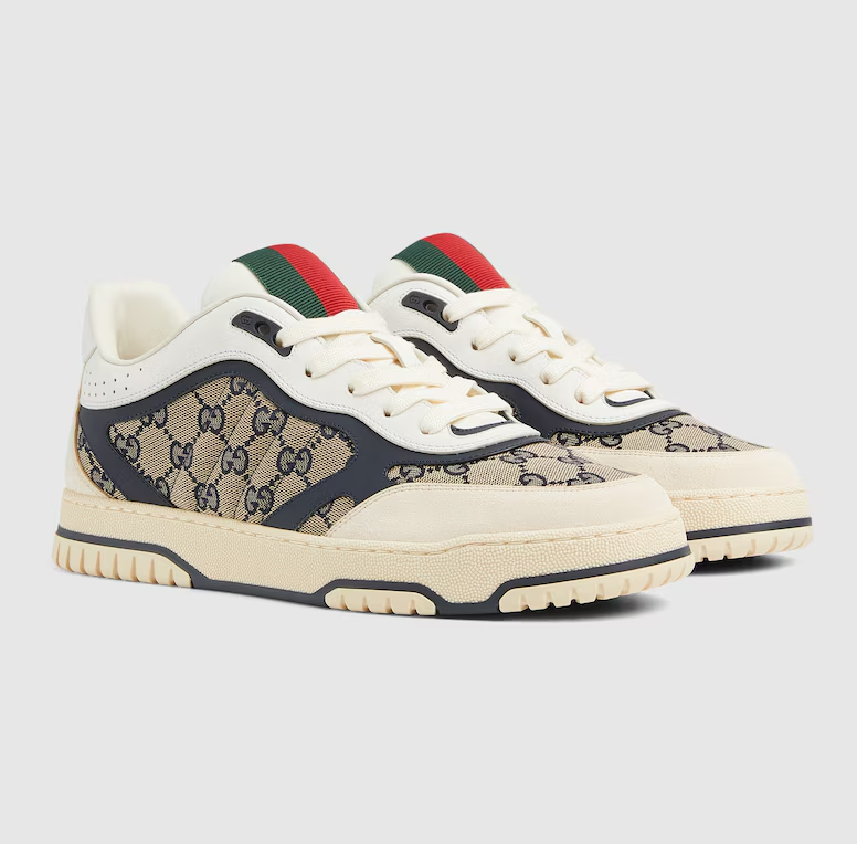       Men's       Re-Web sneaker Beige and white GG         canvas Shoes 5