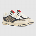       Men's       Re-Web sneaker Beige and white GG         canvas Shoes 5