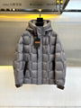 Zegna Gray Down Hooded Jacket Zegna Men Coats 