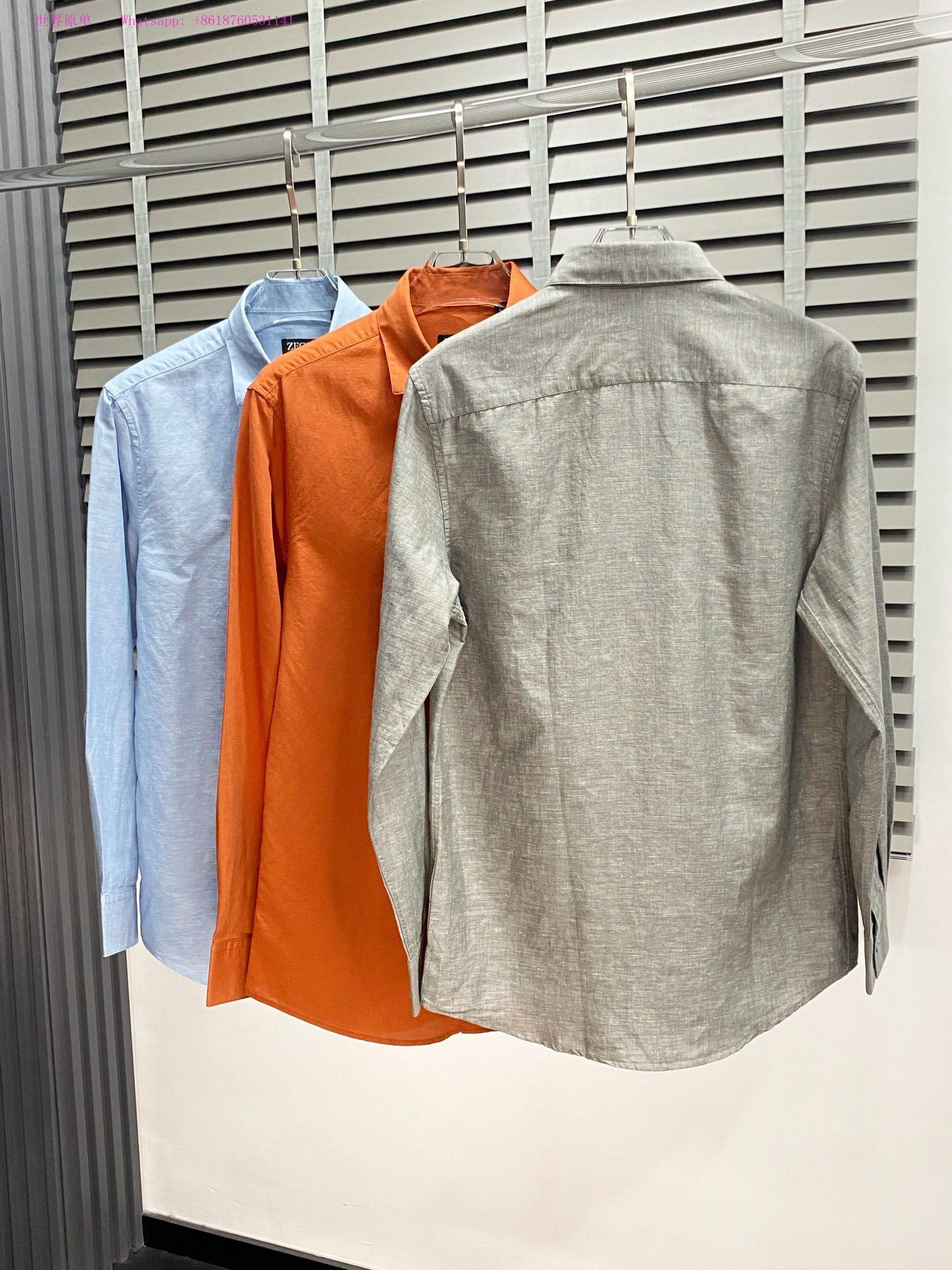 Zegna Slim Fit Dress Shirt Light Blue Men Comfort Shirt  3