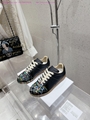 Maison Margiela Pollock Men's Paint-splatter Leather & Suede Low-top Sneakers 